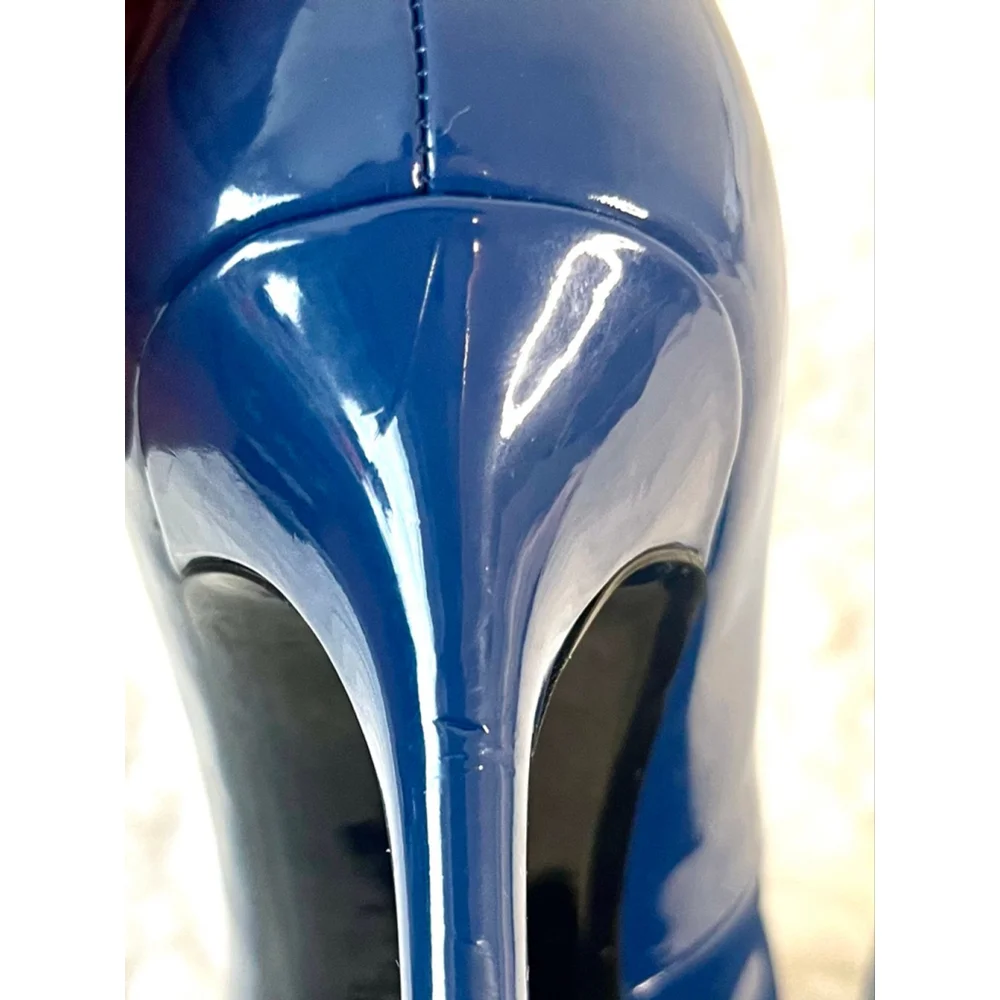 Karl Lagerfeld Paris Royale Anthracite Faux Patent Leather Heels Women size 8M